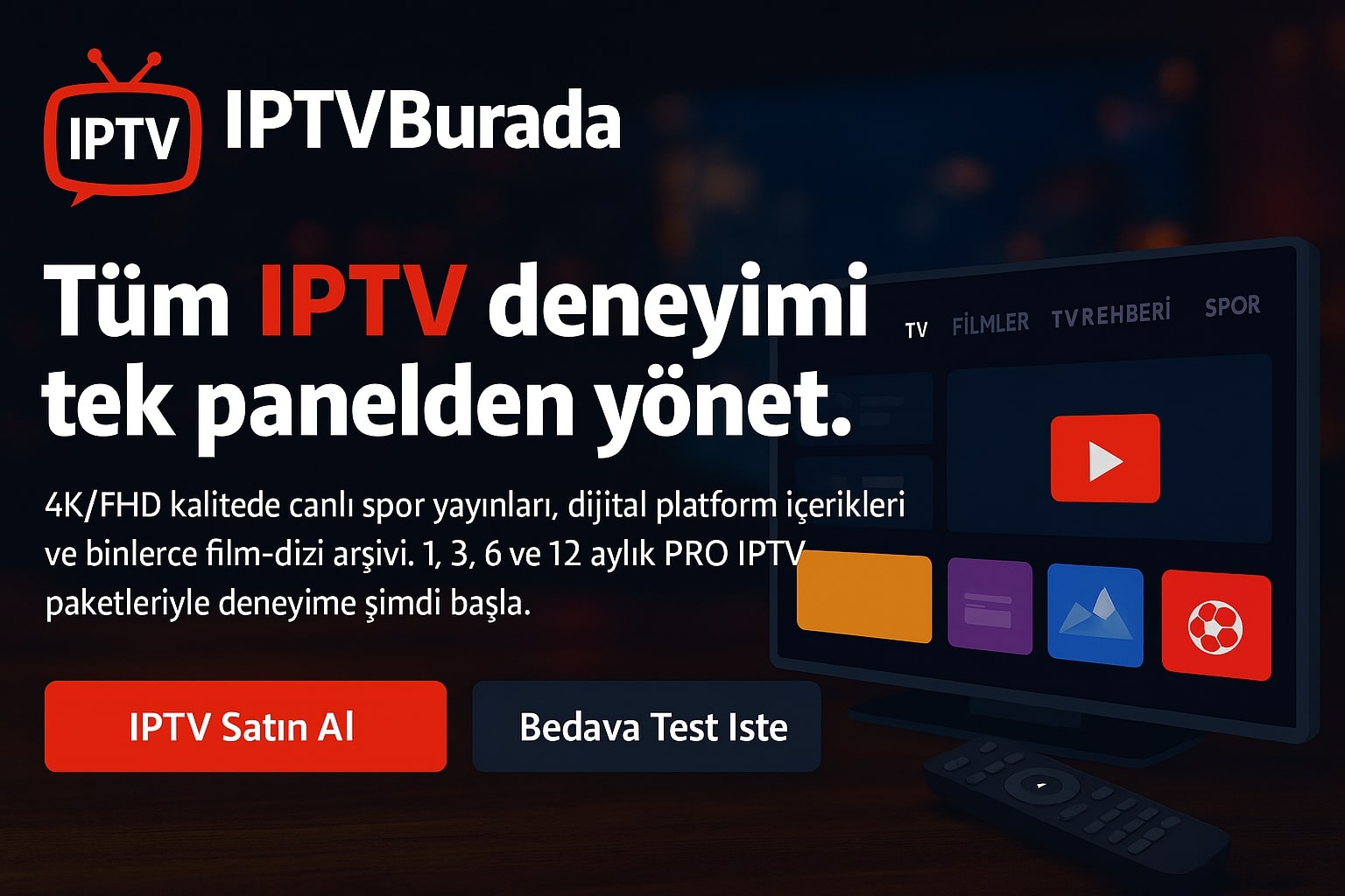 IPTV panel ve uygulama arayüzü